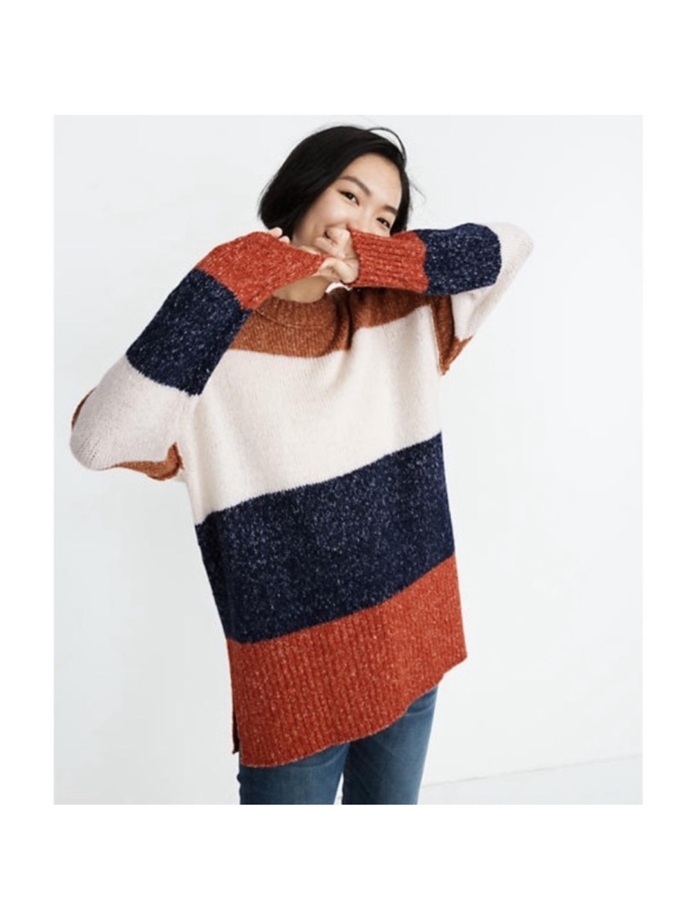 Madewell Striped Baxter Sweater Tunic - Size Small